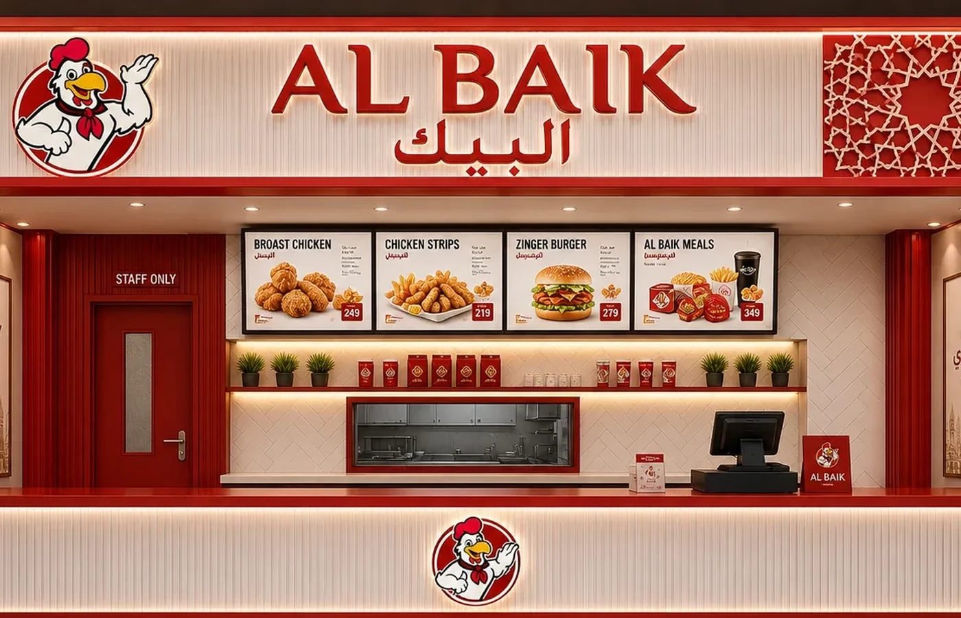 AL BAIK food court outlet designed by SS Interior