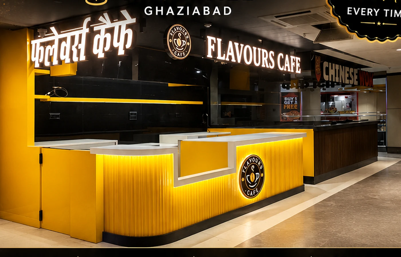 Original completed Flavours Cafe project by SS Interior
