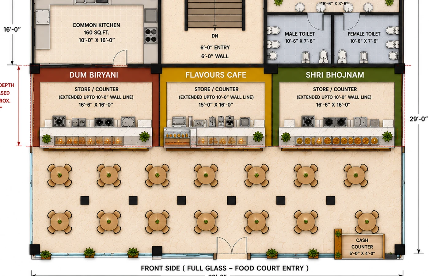 Second floor food court master plan by SS Interior