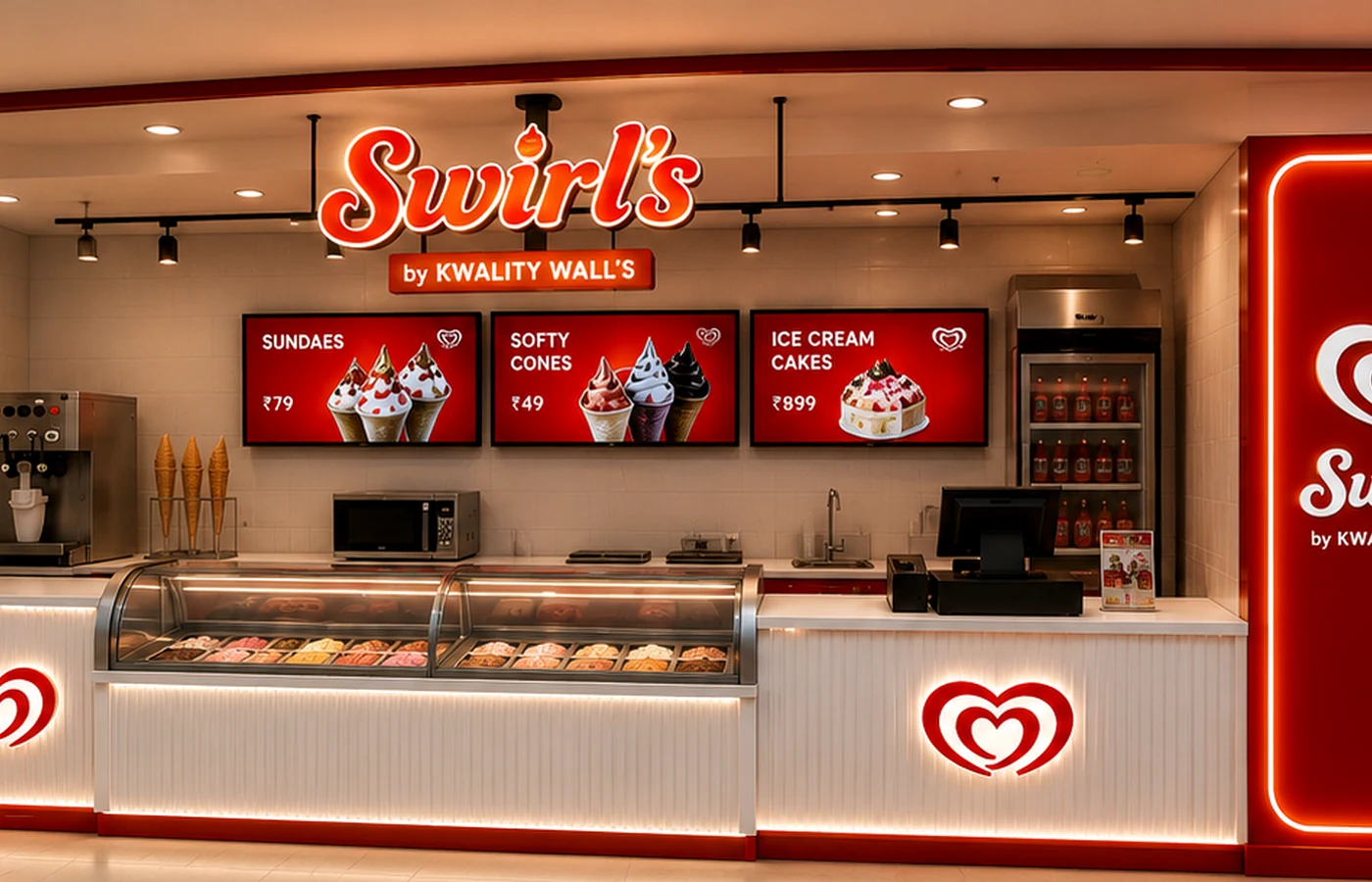 Original Swirl's by Kwality Wall's kiosk project by SS Interior